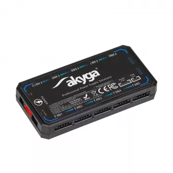 Akyga AK-CA-73 ελεγκτής ανεμιστήρων RGB με τηλεχειριστήριο, 12 συνδέσεις (10 ανεμιστήρες + 2 λωρίδες LED), τροφοδοσία Molex