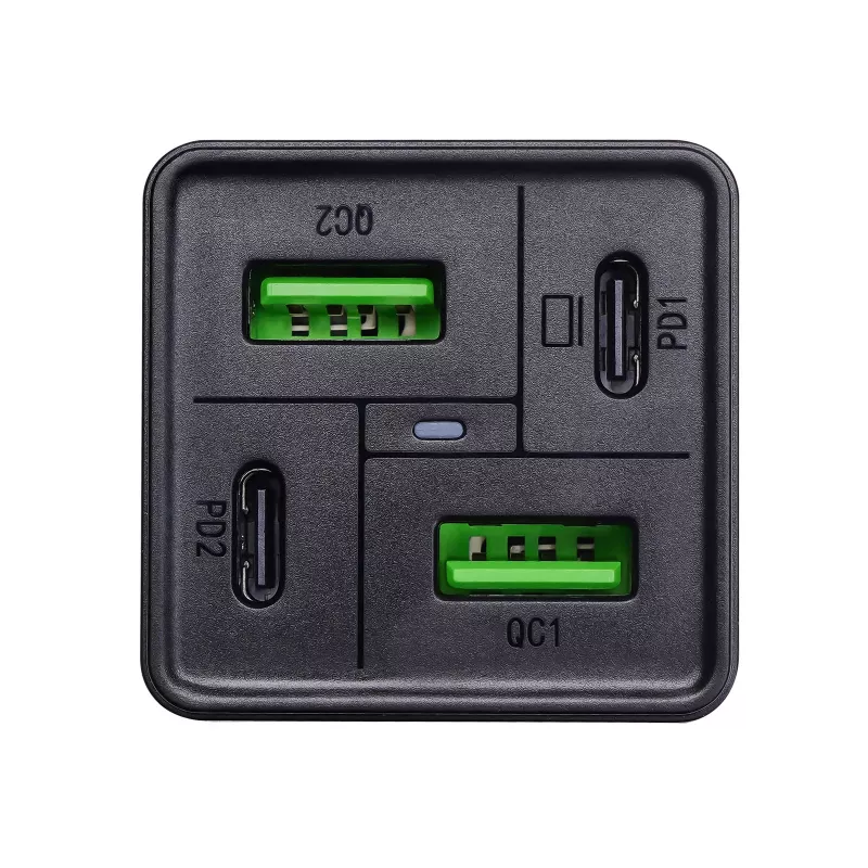 Akyga Charge Brick AK-CH-17 φορτιστής USB 65 W, 2 x USB-C PD + 2 x USB-A QC 4+, μαύρο
