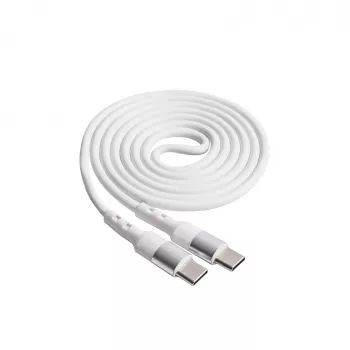 Akyga AK-USB-40 καλώδιο USB-C σε USB-C, USB 2.0, 60 W, 1 m, λευκό