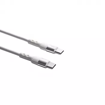 Akyga AK-USB-40 καλώδιο USB-C σε USB-C, USB 2.0, 60 W, 1 m, λευκό