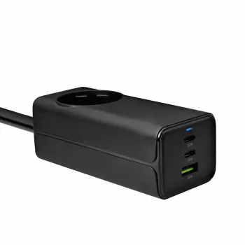 Akyga AK-CH-21 φορτιστής USB GaN 65 W, 2 x USB-C + USB-A, με πρίζα, 1,5 m, μαύρο