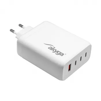 Akyga AK-CH-24 φορτιστής USB GaN 140 W, 3 x USB-C PD + USB-A, λευκό