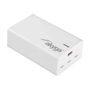 Akyga AK-CH-25 επιτραπέζιος φορτιστής USB GaN 140 W, 3 x USB-C PD + USB-A, λευκό
