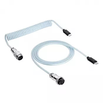 Akyga AK-USB-49 σπιράλ καλώδιο Aviator USB-C σε USB-C με βύσμα GX16, USB 2.0, 3 m, λευκό