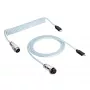 Akyga AK-USB-49 σπιράλ καλώδιο Aviator USB-C σε USB-C με βύσμα GX16, USB 2.0, 3 m, λευκό