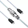 Akyga AK-USB-49 σπιράλ καλώδιο Aviator USB-C σε USB-C με βύσμα GX16, USB 2.0, 3 m, λευκό