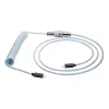 Akyga AK-USB-49 σπιράλ καλώδιο Aviator USB-C σε USB-C με βύσμα GX16, USB 2.0, 3 m, λευκό