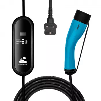 Akyga AK-EC-20 φορητός φορτιστής EV, Type 2, βύσμα UK (BS 1363), μονοφασικός, 13 A, 3 kW, LCD, 5 m