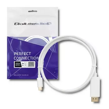Qoltec Καλώδιο προσαρμογέα USB 3.1 Type-C αρσενικό σε HDMI Type A αρσενικό, 4K, Alternate Mode, 1m, μαύρο