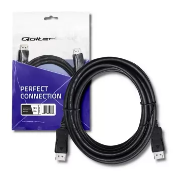 Qoltec Καλώδιο DisplayPort 1.4 αρσενικό σε αρσενικό 3m 8K μαύρο