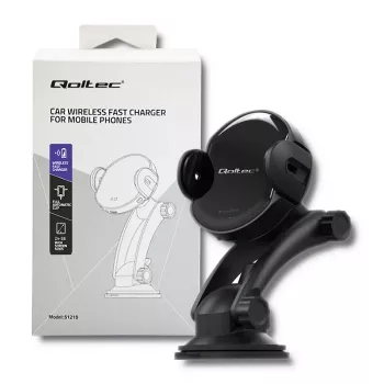 Qoltec PRO Ασύρματος φορτιστής αυτοκινήτου με βάση IR 15W QC 3.0 USB Type-C μαύρο