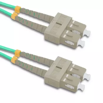 Qoltec Καλώδιο patch οπτικών ινών SC/UPC σε SC/UPC Duplex Πολύτροπο OM4, 5m, Aqua