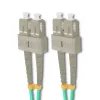 Qoltec Καλώδιο patch οπτικών ινών SC/UPC σε SC/UPC Duplex Πολύτροπο OM4, 5m, Aqua
