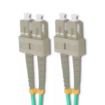 Qoltec Καλώδιο patch οπτικών ινών SC/UPC σε SC/UPC Duplex Πολύτροπο OM4, 5m, Aqua