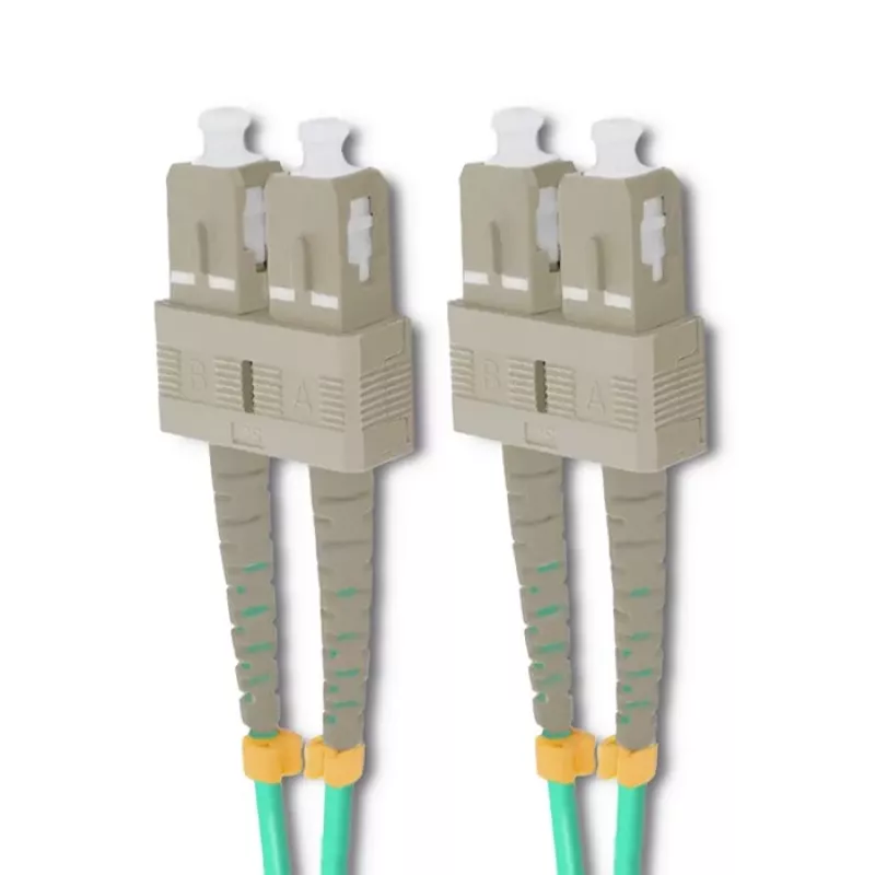 Qoltec Καλώδιο patch οπτικών ινών SC/UPC σε SC/UPC Duplex Πολύτροπο OM4, 5m, Aqua