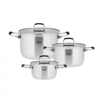 TEESA COOK PRIME σετ 6 τεμ. κατσαρόλες, ανοξείδωτο ατσάλι, κατάλληλες για επαγωγή
