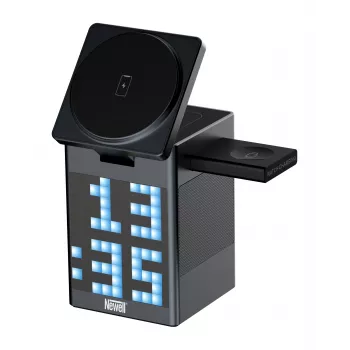 Newell induOne MagPlay MagSafe ασύρματος σταθμός φόρτισης με ηχείο και οθόνη για 3 συσκευές