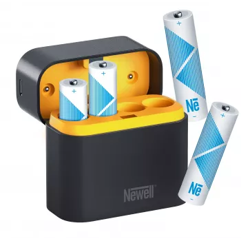 Newell φορτιστής μπαταρίας Li-Ion 4 καναλιών + 4 μπαταρίες AA 2200 mAh Li-Ion