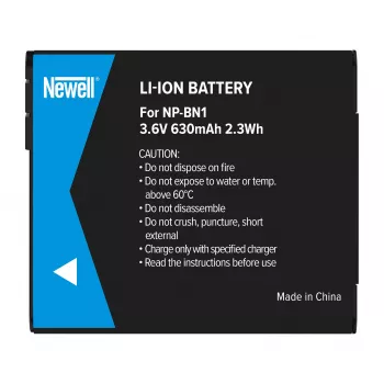 Newell ανταλλακτική μπαταρία NP-BN1 για κάμερες Sony, 630mAh, 3,7V, Li-Ion, μαύρο