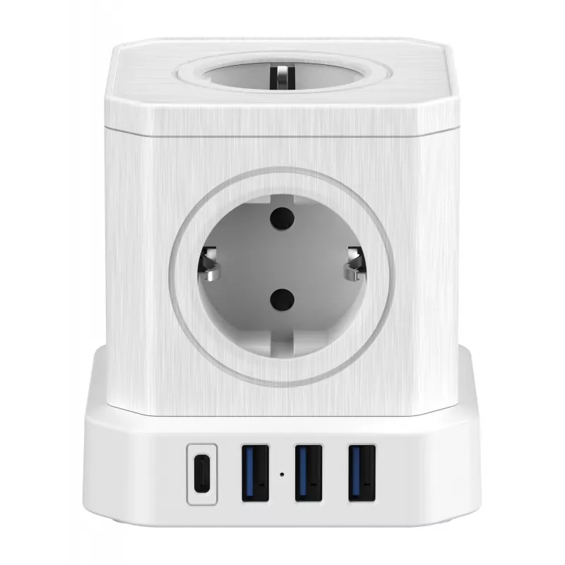 Newell GaN Power Cube 9w1 Λευκό Πολύπριζο με φορτιστή USB