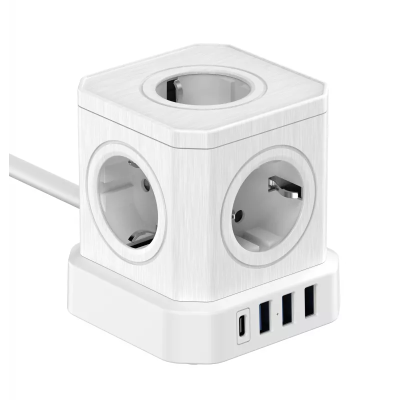 Newell GaN Power Cube 9w1 Λευκό Πολύπριζο με φορτιστή USB