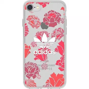 Adidas Apple iPhone 6/6s/7/8 Θήκη Clear Flowers Κόκκινη