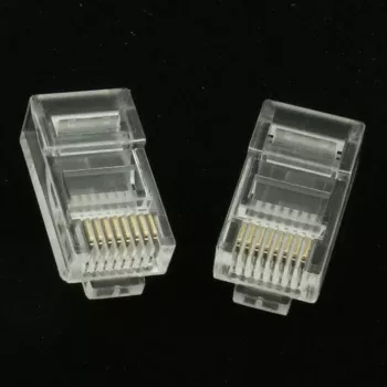 Gembird LC-8P8C-001/50 RJ45 Cat5e Βύσμα 8P8C 30µ Επιχρυσωμένο 50άδα Συσκευασία Διαφανές