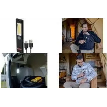 Brennenstuhl LED επαναφορτιζόμενο φακός χειρός PL 200 AC, μαύρο/γκρι, 200 lm, COB LED, USB-C, με κλιπ και μαγνήτη