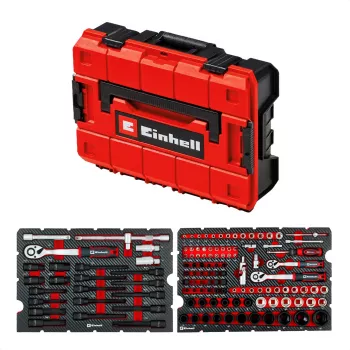 EINHELL-KWB E-Case Βαλίτσα Εργαλείων Αυτοκινήτου, 121 τεμάχια (Μαύρο/Κόκκινο, με Σετ Εργαλείων για Ερασιτέχνες Μηχανικούς)