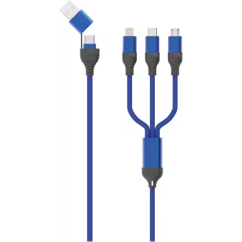 2GO 797360 καλώδιο USB 1,2 m USB A/USB C/USB C/Micro-USB B/Lightning μαύρο - μπλε