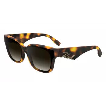 KARL LAGERFELD KL6161S-240 Γυναικεία Γυαλιά Ηλίου, Υπερμεγέθης Τετράγωνη Μορφή, Havana Καφέ με Καφέ Διαβαθμισμένους Φακούς, 63/14/140 mm