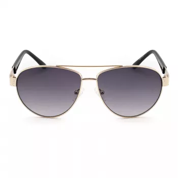 Guess GF0414-6032B Γυαλιά ηλίου unisex τετράγωνα, Γυαλιστερός μαύρος σκελετός, Καφέ φακός gradient, 60/12/140 mm