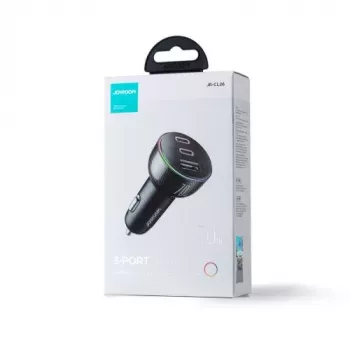Joyroom Φορτιστής αυτοκινήτου 3 σε 1 με πομποδέκτη Bluetooth-FM, 70W PD, Μαύρο (JR-CL26)