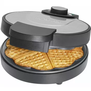 Bomann WA 1365 CB Βάφλας 1000 W Σχήμα καρδιάς Antihaft Μαύρο/Ανοξείδωτο