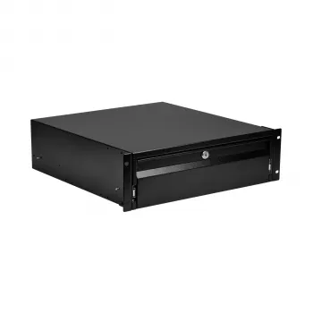EFB-Elektronik 19 inch 3U Συρτάρι πληκτρολογίου/εγγράφων, με κλειδαριά, RAL 9005 βαθύ μαύρο