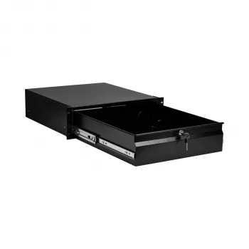 EFB-Elektronik 19 inch 3U Συρτάρι πληκτρολογίου/εγγράφων, με κλειδαριά, RAL 9005 βαθύ μαύρο