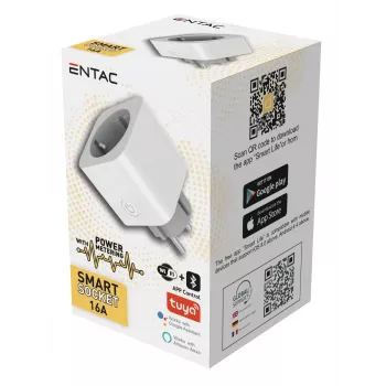 ENTAC Smart WiFi Πρίζα με Παρακολούθηση Ενέργειας Λευκό
