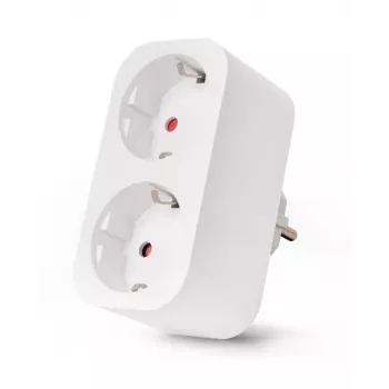ENTAC Smart WiFi Διπλός Αντάπτορας Πρίζας ES-DSA-WIBLE, Λευκό, 2 Πρίζες, 3680 W