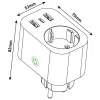 ENTAC Smart WiFi Βύσμα 1x Schuko με 2x USB-A και 1x USB-C, Λευκό