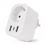 ENTAC Smart WiFi Βύσμα 1x Schuko με 2x USB-A και 1x USB-C, Λευκό