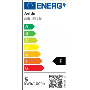 Avide LED Filament Λαμπτήρας Κεριού 4,5W E14 Θερμό Λευκό 2700K