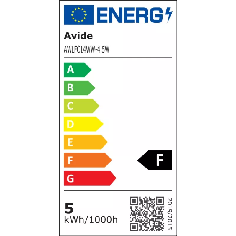 Avide LED Filament Λαμπτήρας Κεριού 4,5W E14 Θερμό Λευκό 2700K