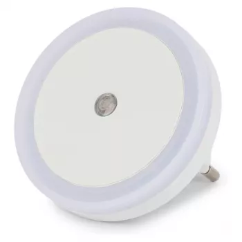 ENTAC LED Φωτάκι Νυκτός 0,5W Στρογγυλό Θερμό Λευκό με Αισθητήρα Λυκόφωτος