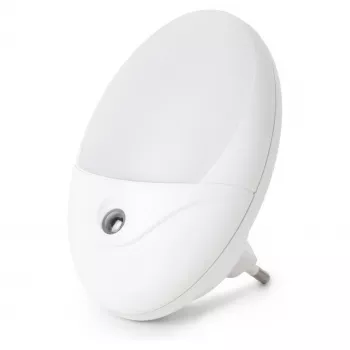 ENTAC LED Φωτάκι Νυκτός 0,5W Οβάλ Θερμό Λευκό με Αισθητήρα Λυκόφωτος