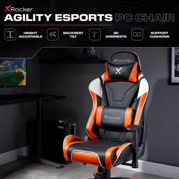 X Rocker Agility eSports καρέκλα gaming γραφείου - μαύρο/πορτοκαλί