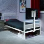XROCKER μονό κρεβάτι gaming 90x190cm με βάση TV μεταλλικό λευκό