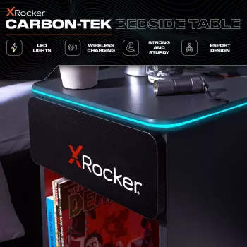 X Rocker κομοδίνο gaming με φωτισμό RGB LED, γκρι/κόκκινο