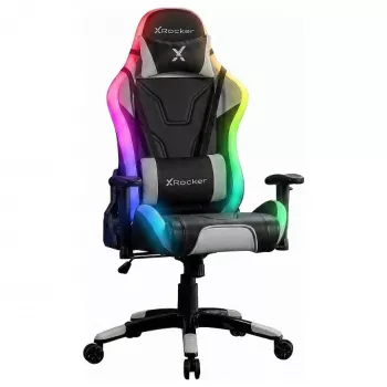 XROCKER καρέκλα gaming μαύρη με φωτισμό Neo Motion RGB LED και μαξιλάρια άνεσης
