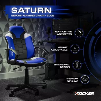 X Rocker Saturn καρέκλα γραφείου gaming για παιδιά & εφήβους - μπλε