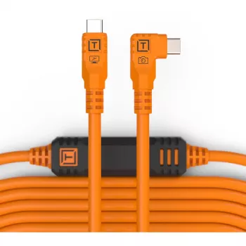 Tether Tools TetherPro USB-C σε USB-C Right Angle πορτοκαλί 9,4m